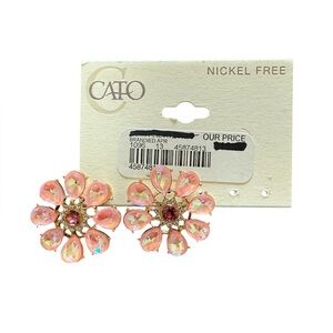 Cato Pink and Gold Dainty Floral Earrings